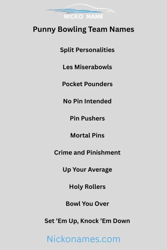 Punny Bowling Team Names