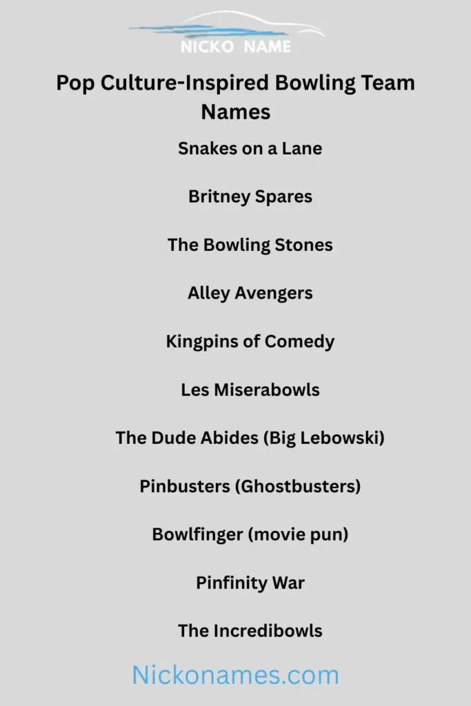 Pop Culture-Inspired Bowling Team Names