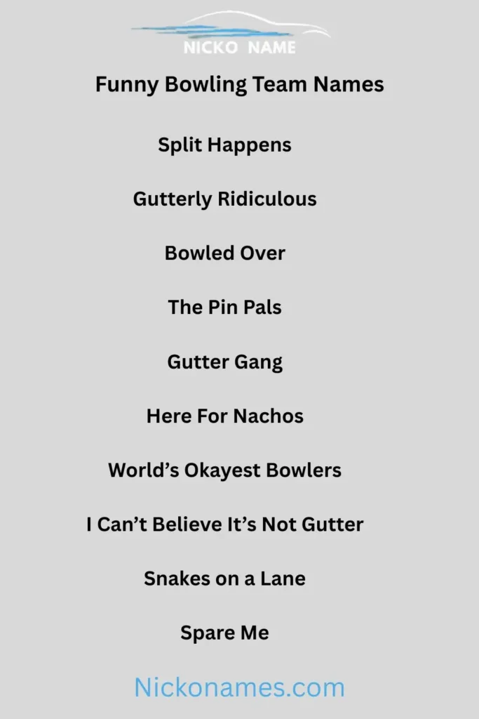 Funny Bowling Team Names