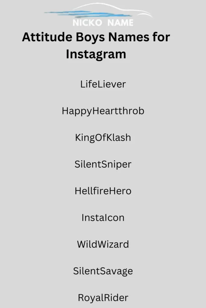 Attitude Boys Names for Instagram
