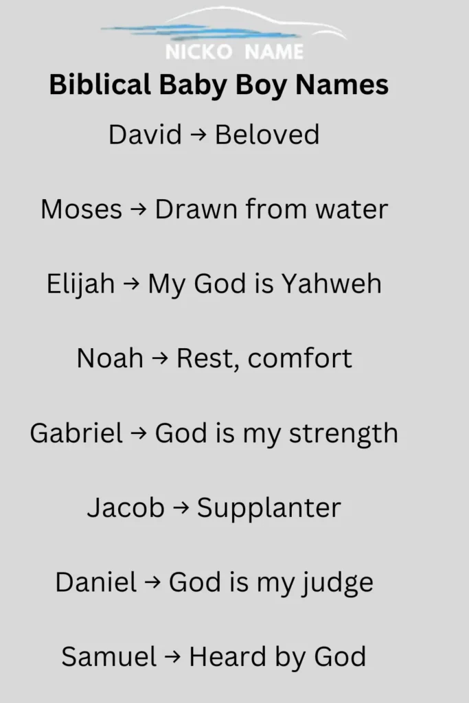 Biblical Baby Boy Names