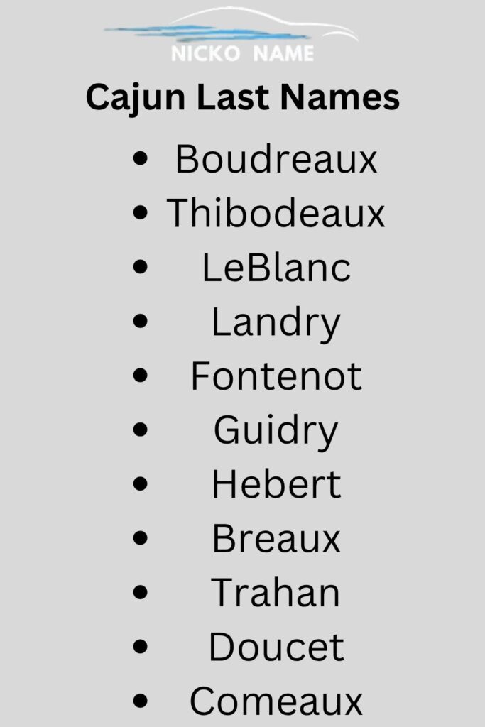 Cajun Last Names