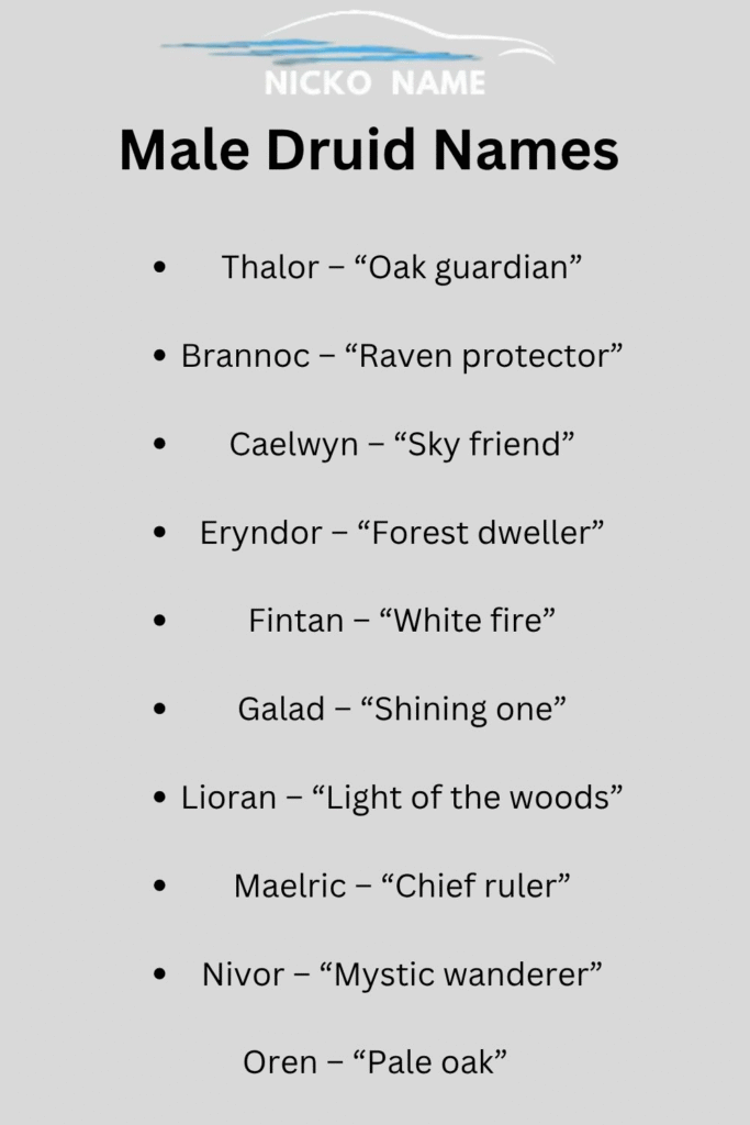 Druid Names by Type