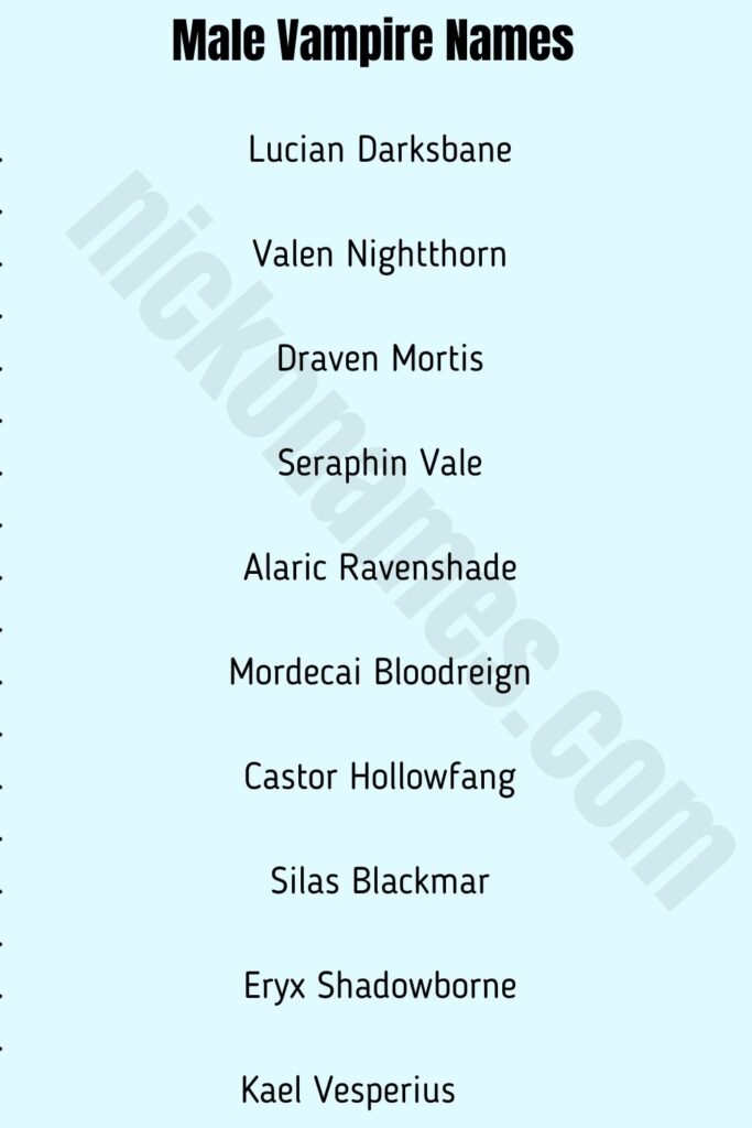 Male Vampire Names 